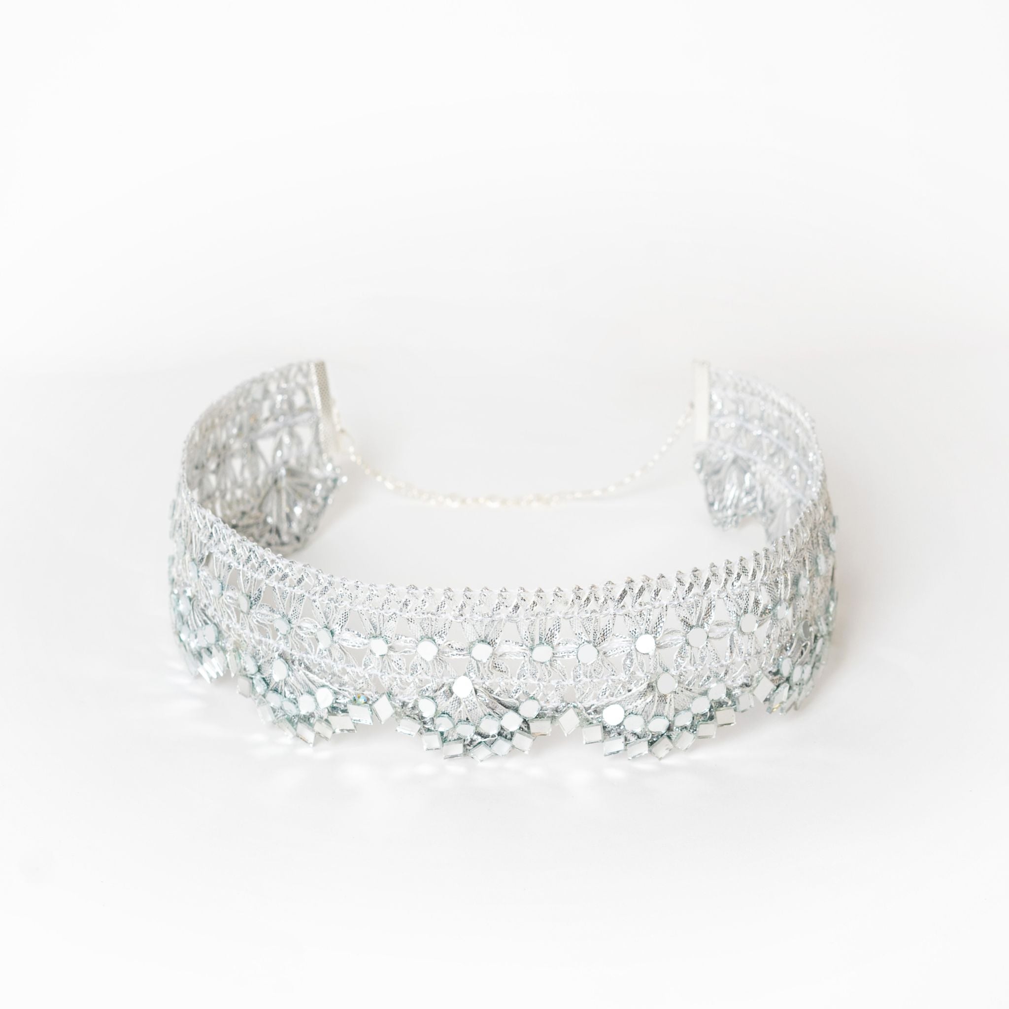 Handcrafted Linne Belt  - Intricate Loop Design with Sparkling Mirrors